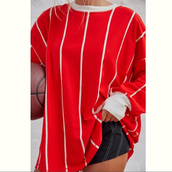 FP Movement Home Game Stripe Layer Top Red Combo Size Small - Picture 4 of 4